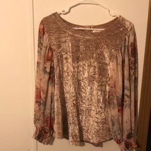Anthropologie Velvet Blouse